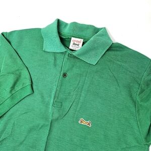 VTG 80s Campus Le Tigre 50/50 Single Stitch Polo Green Men’s Size M Made In USA.